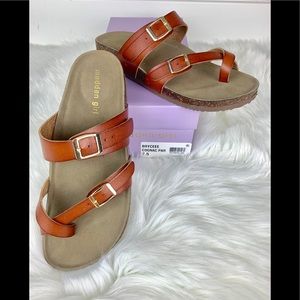 Madden Girl Bryceee Cognac Sandals Pre-Owned 7.5